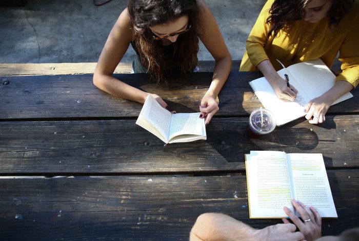Image: people studying at a table