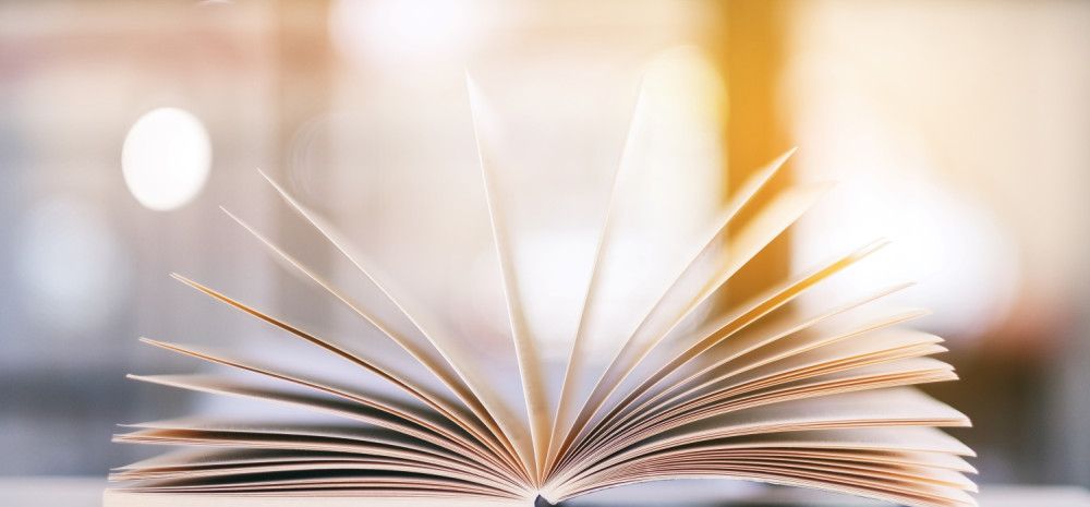 Book with pages open.