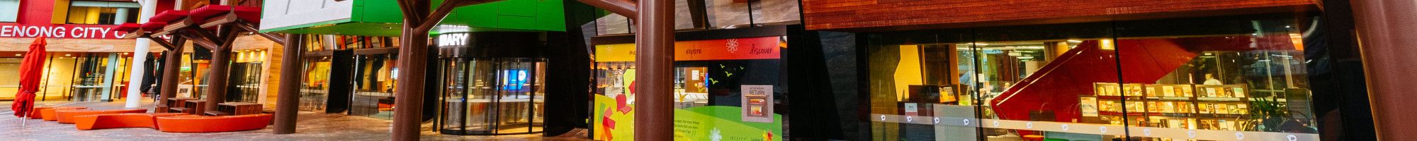 Entrance to Greater Dandenong Libraries at Dandenong