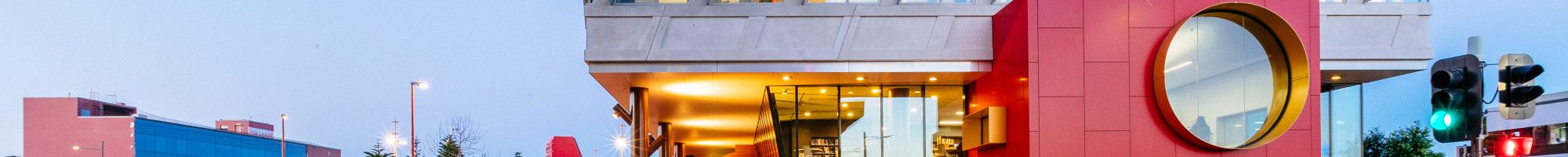 Image: Side view of one end of the Dandenong Civic Centre building