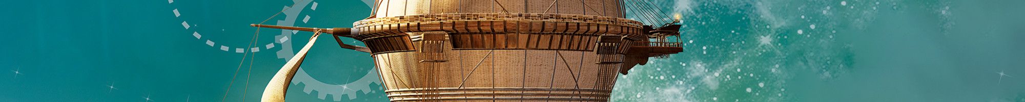 A steampunk hot air balloon