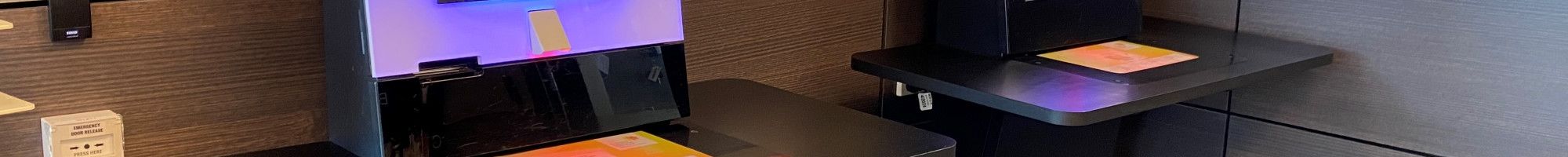 Two self-service loan kiosks.